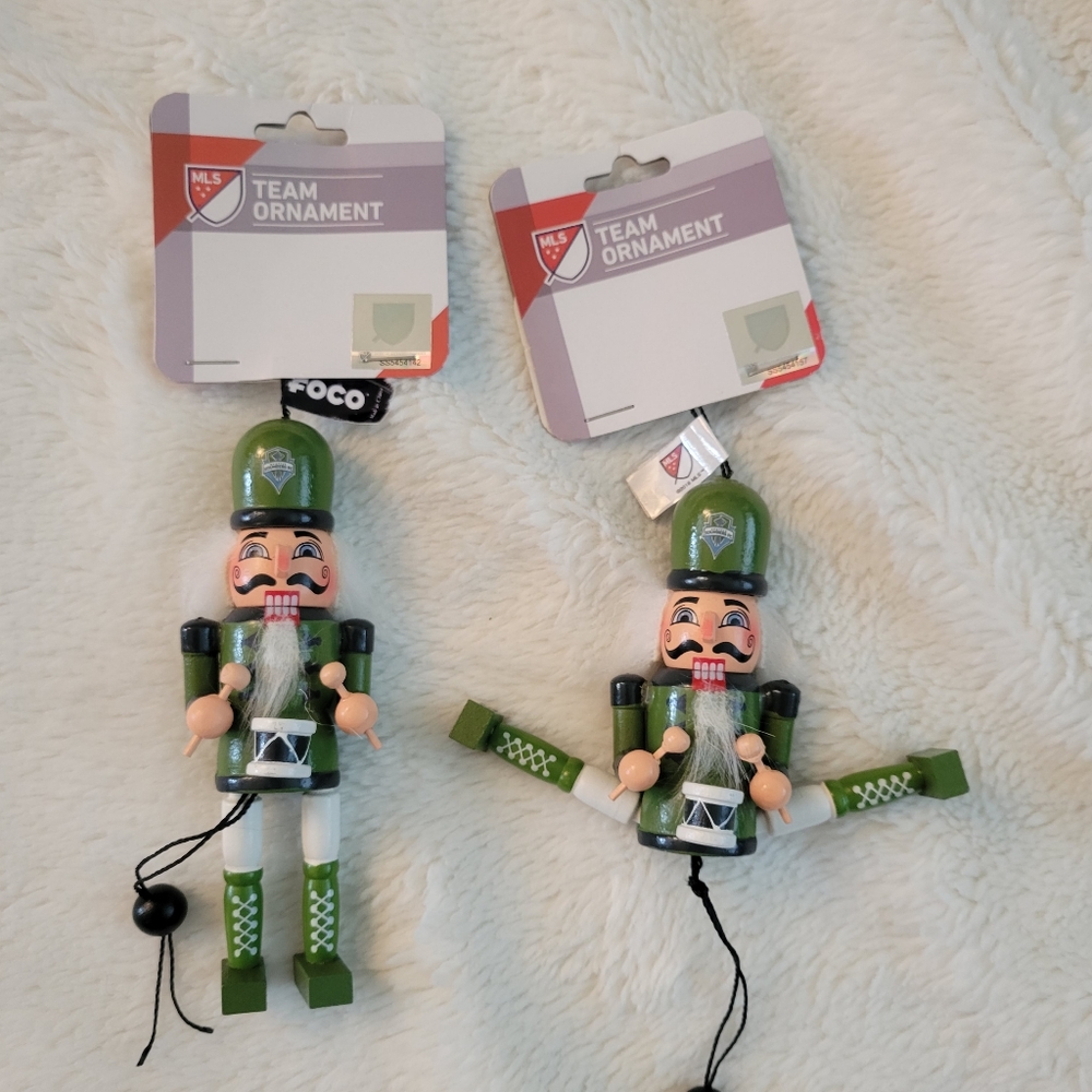 NEW Seattle Sounders Christmas Nutcracker ornament-1 left